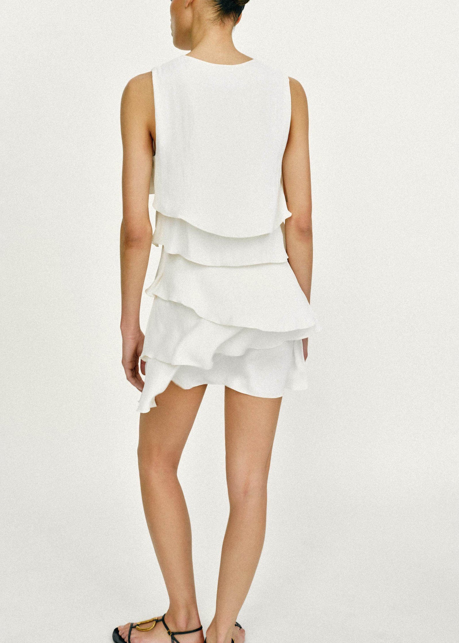 Robe Femme Superposée à Lacets Style Thé pour Été 3