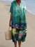 Robe Femme T-shirt Grande Taille à Manches Courtes Motif Océan Coton 22