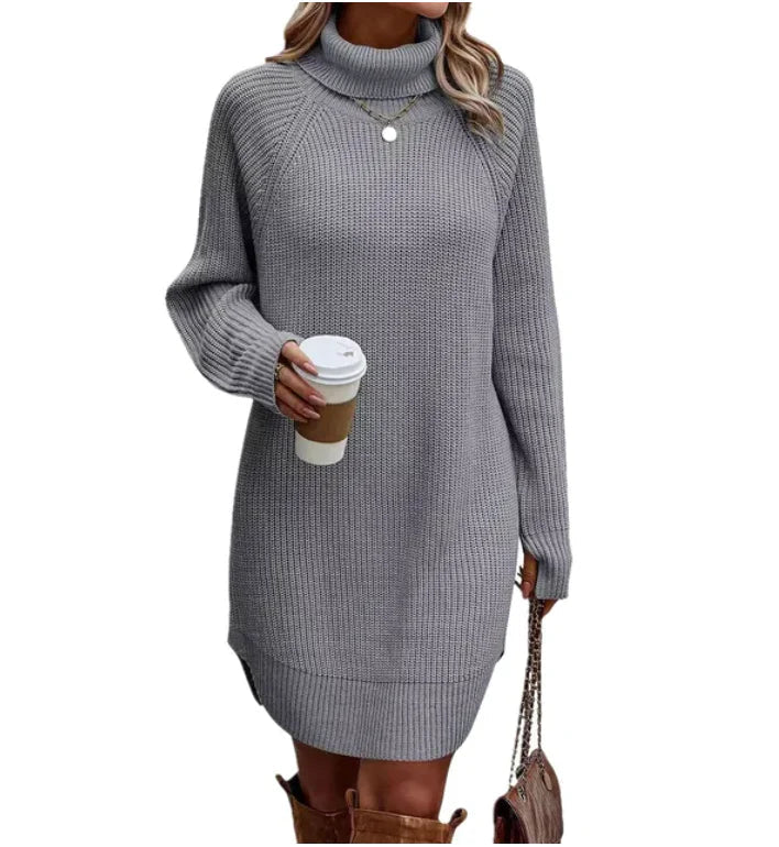 Robe Femme Tricotée Classique Mélange de Fibres Douces 2