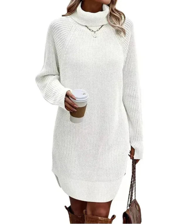 Robe Femme Tricotée Classique Mélange de Fibres Douces 4