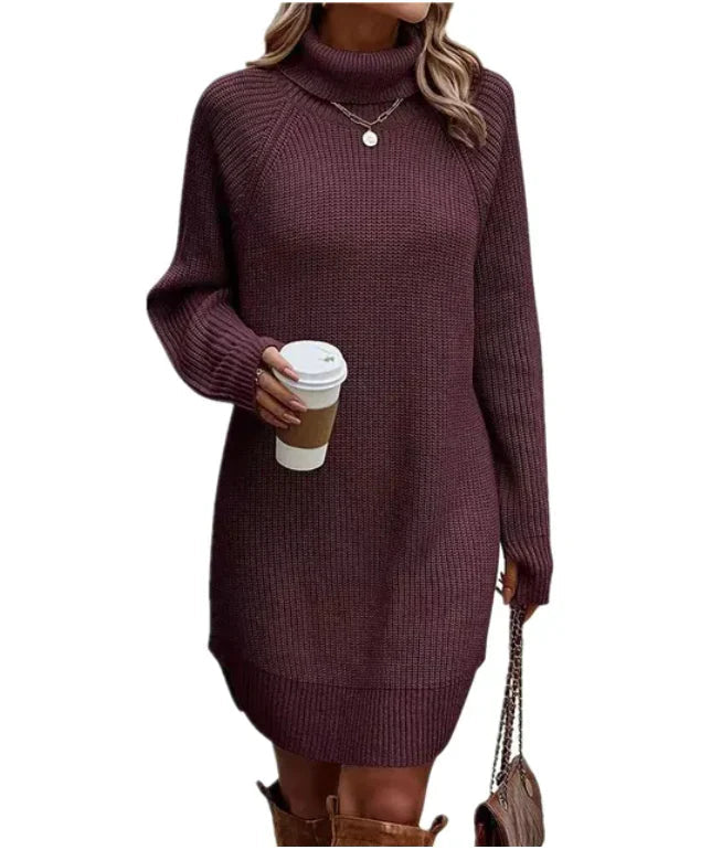 Robe Femme Tricotée Classique Mélange de Fibres Douces 5
