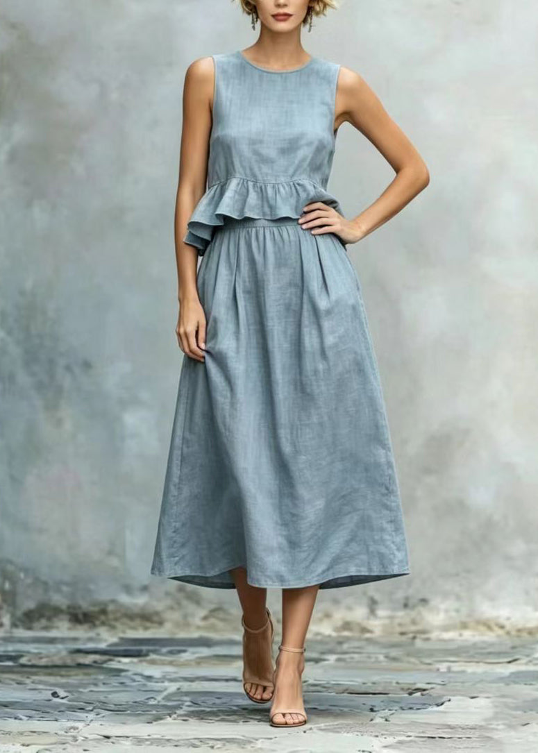 Robe Femme Vacances Volants Sans Manches 1