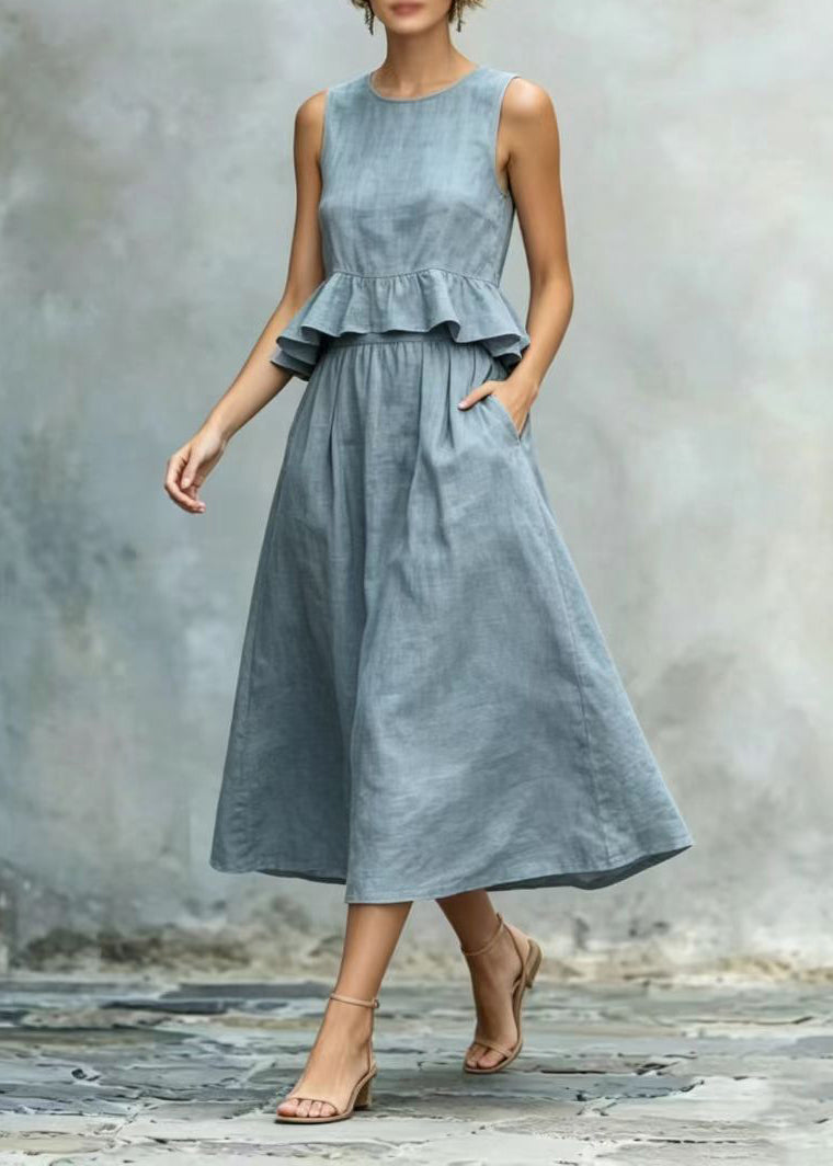 Robe Femme Vacances Volants Sans Manches 2