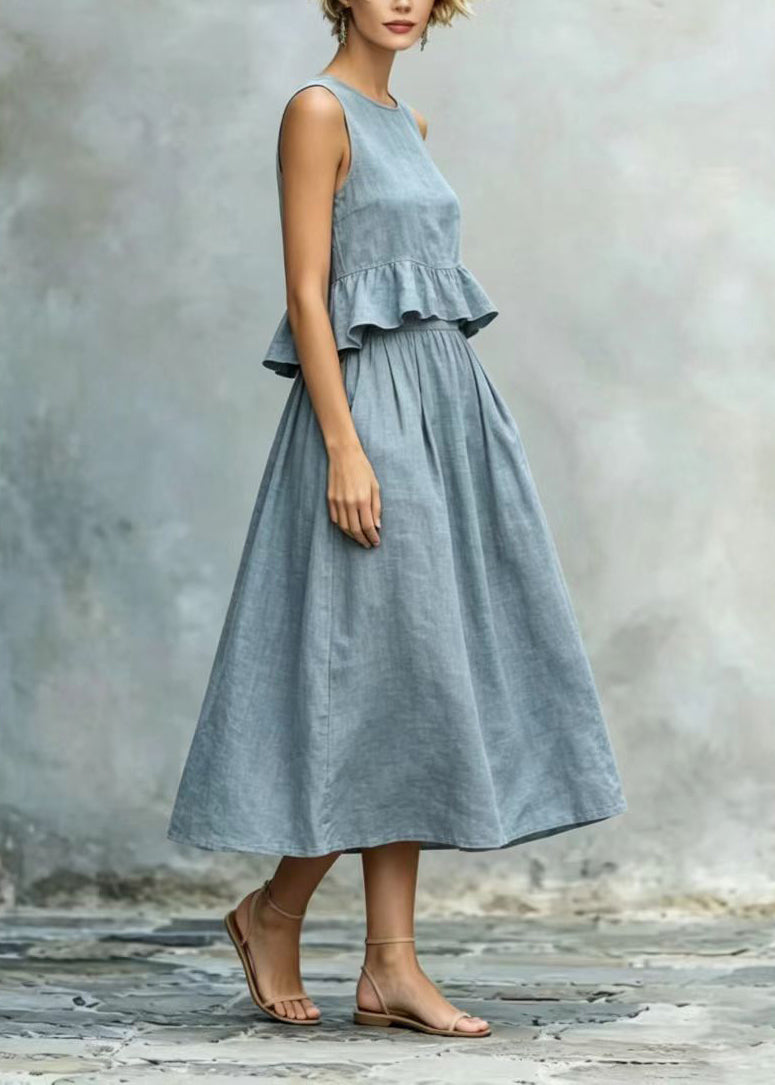 Robe Femme Vacances Volants Sans Manches 3