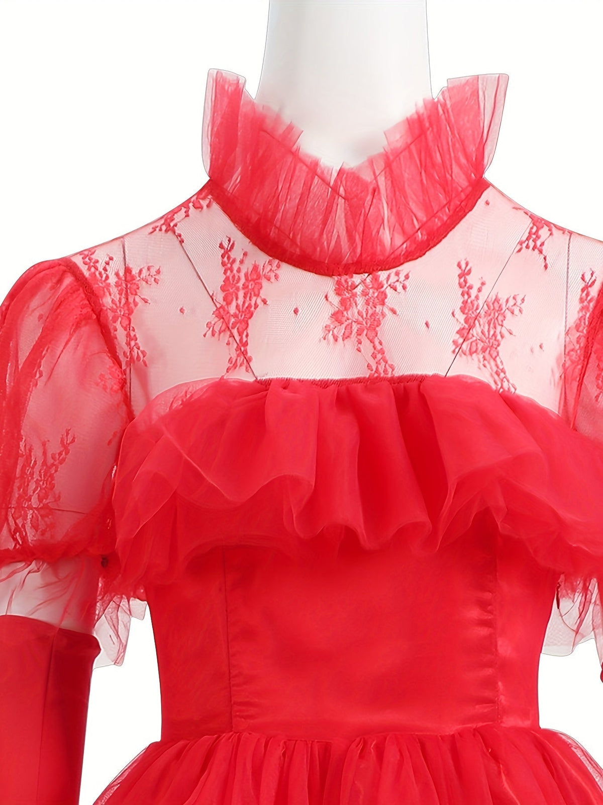 Robe Gothique Maxi à Longs Étages pour Femmes avec Détails en Dentelle 3