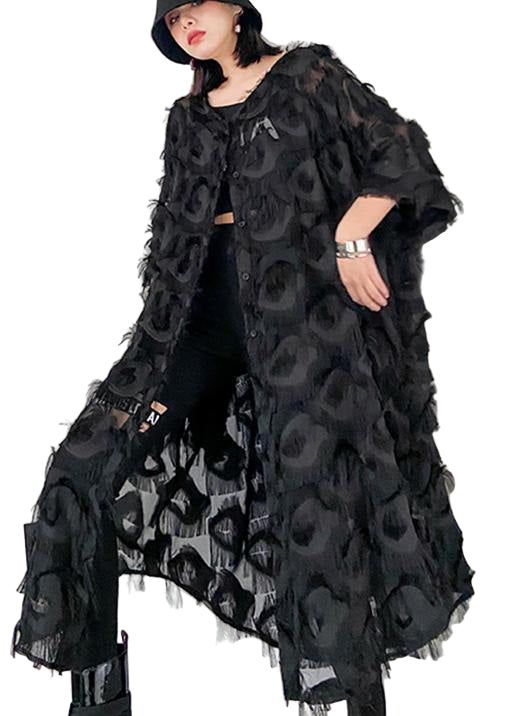 Robe Grande Taille Femme en Chiffon avec Plumes 0