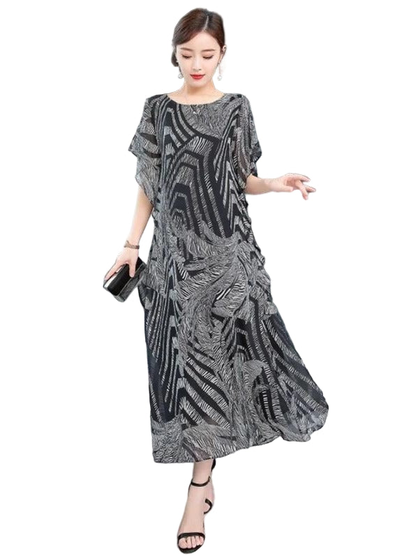 Robe Kaftan Femme Imprimée en Chiffon 0