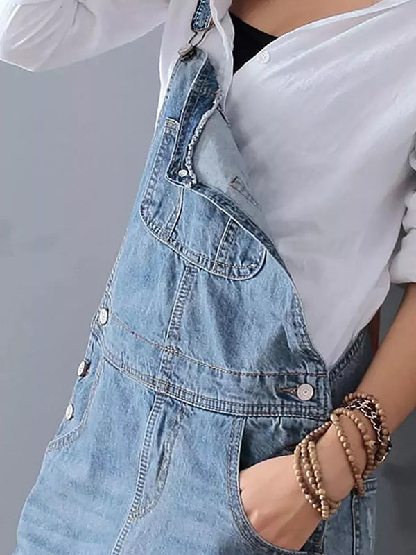 Robe Latz en Denim pour Femme au Style Décontracté 5