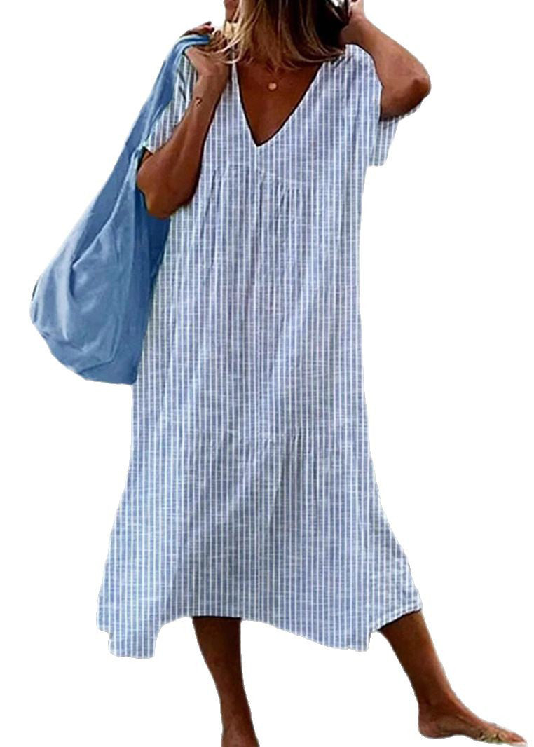 Robe Longue Ample à Col en V pour Femme 4