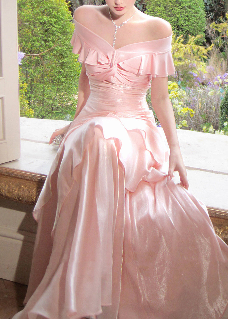 Robe Longue Asymétrique à Volants pour Femme 0