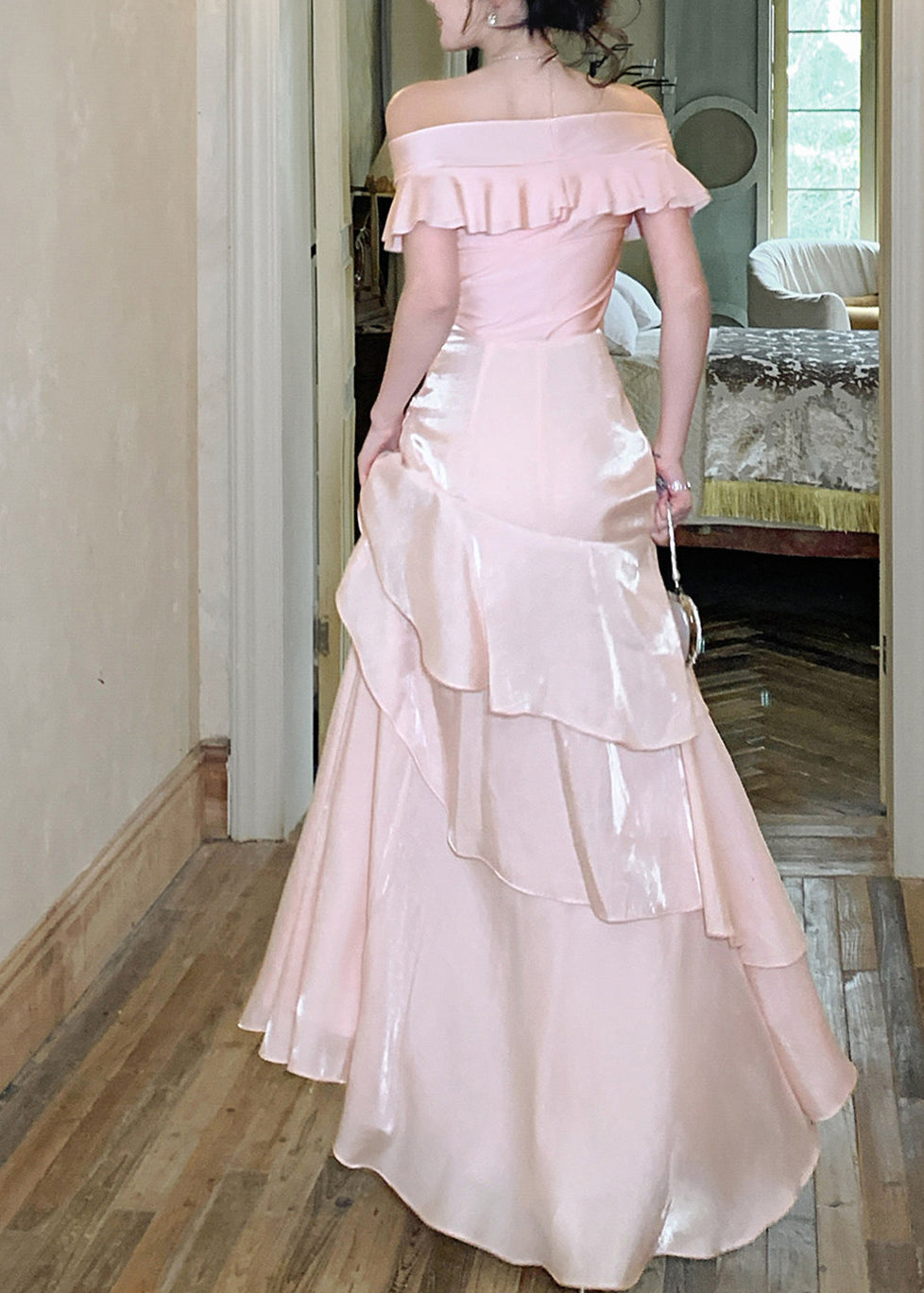 Robe Longue Asymétrique à Volants pour Femme 4