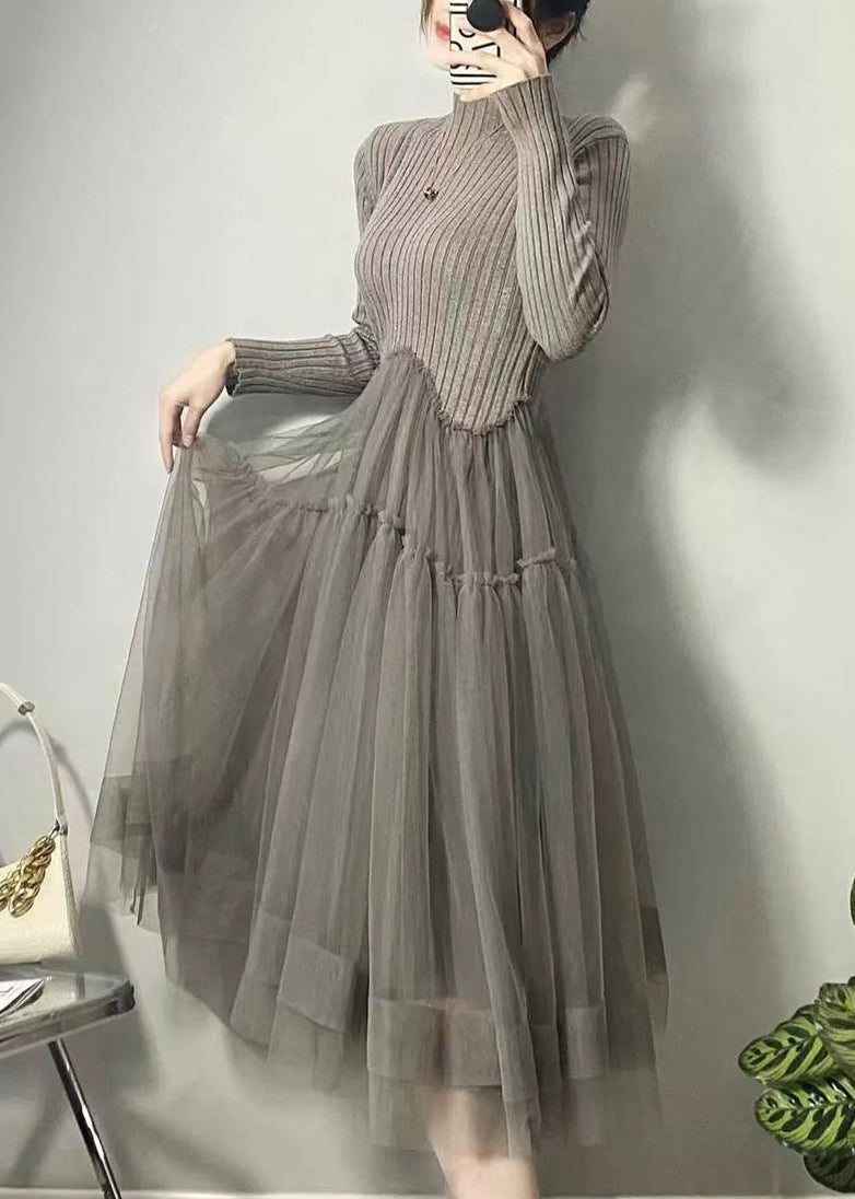 Robe Longue Asymétrique en Tulle pour Femmes 2