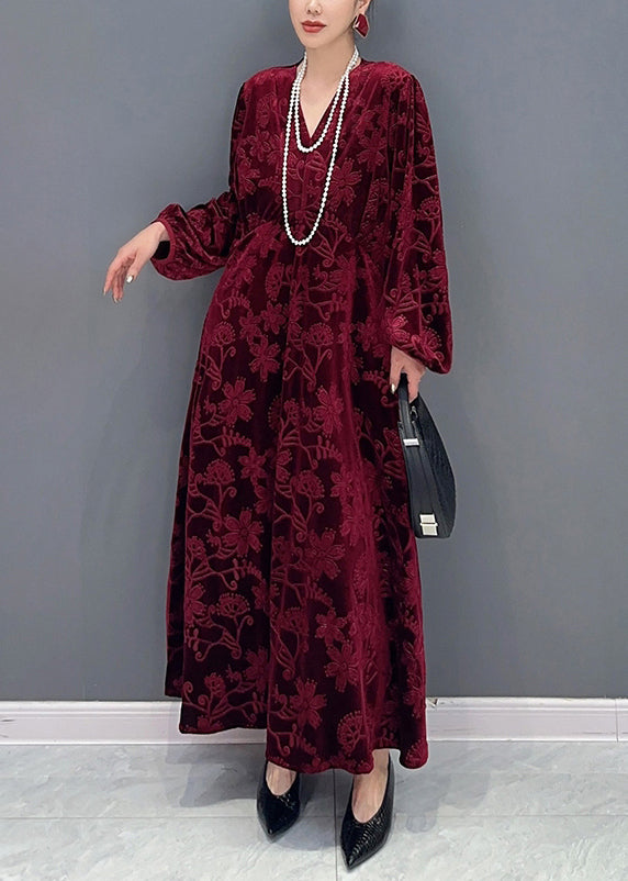 Robe Longue Chic à Col en V pour Femme 3