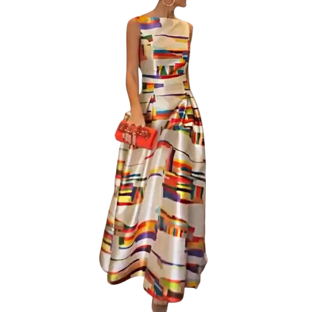 Robe Longue Color Block pour Femmes 0