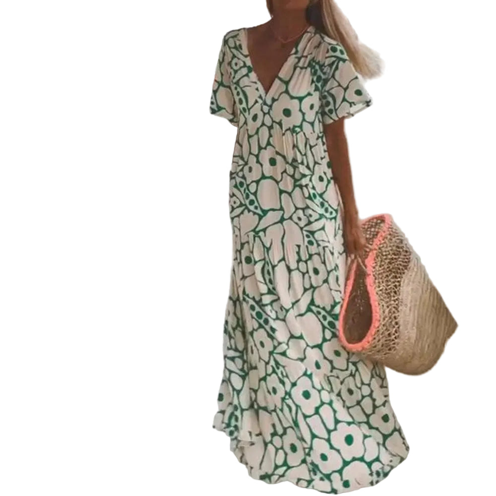 Robe Longue Femme Bohème à Fleurs Été 0