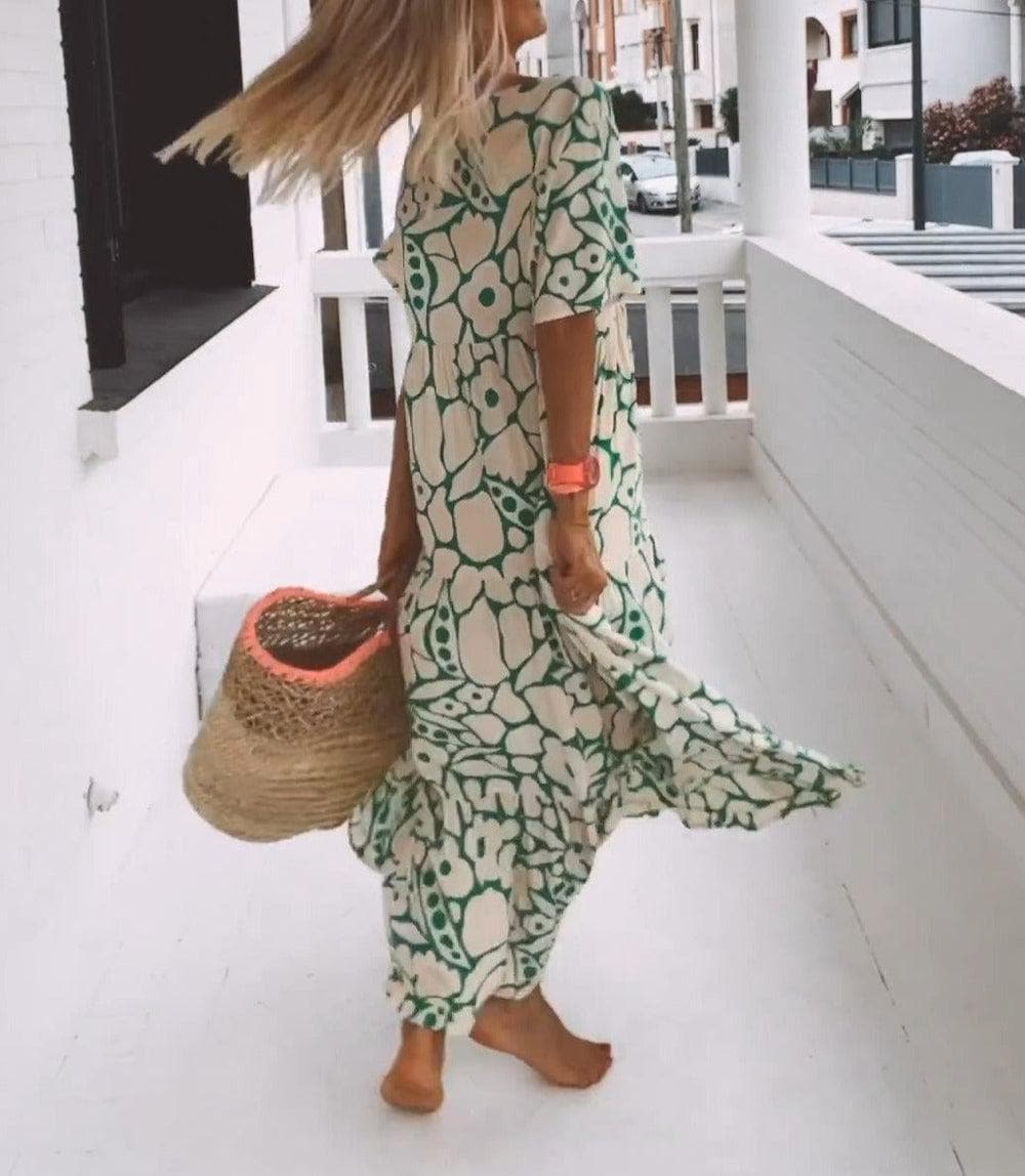 Robe Longue Femme Bohème à Fleurs Été 2