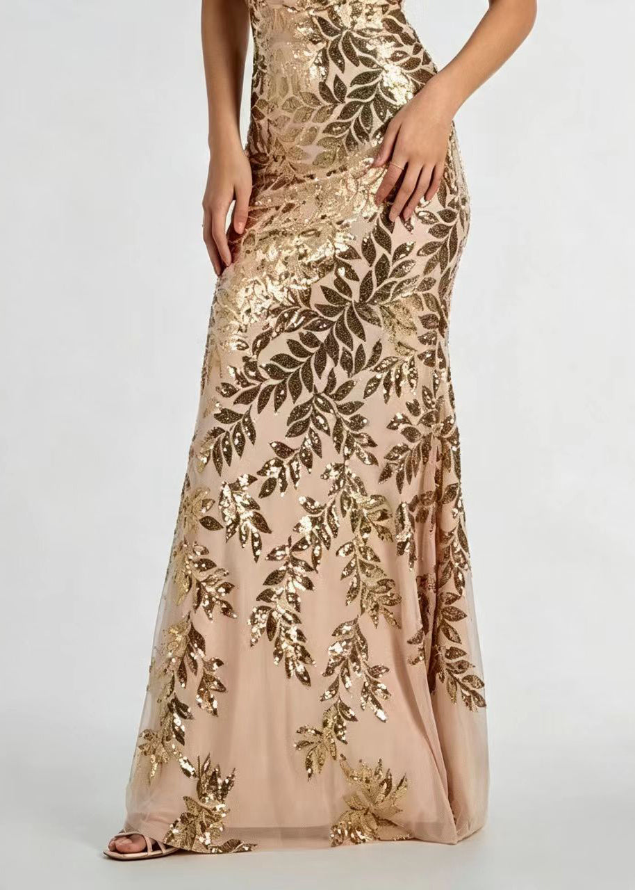 Robe Longue Femme Col V Dos Nu Sans Manches Estivale 4