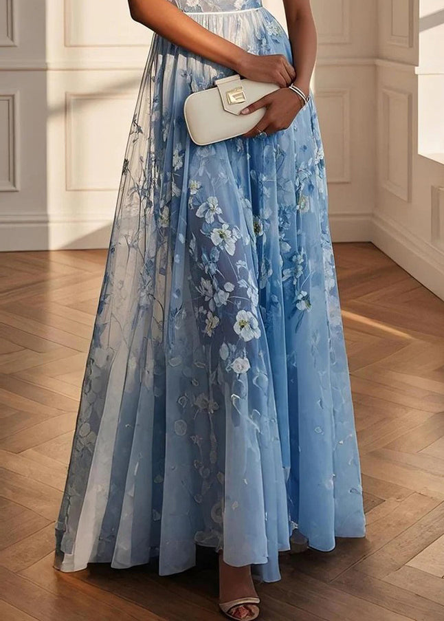Robe Longue Femme Col en V Sans Manches Style Patchwork 3