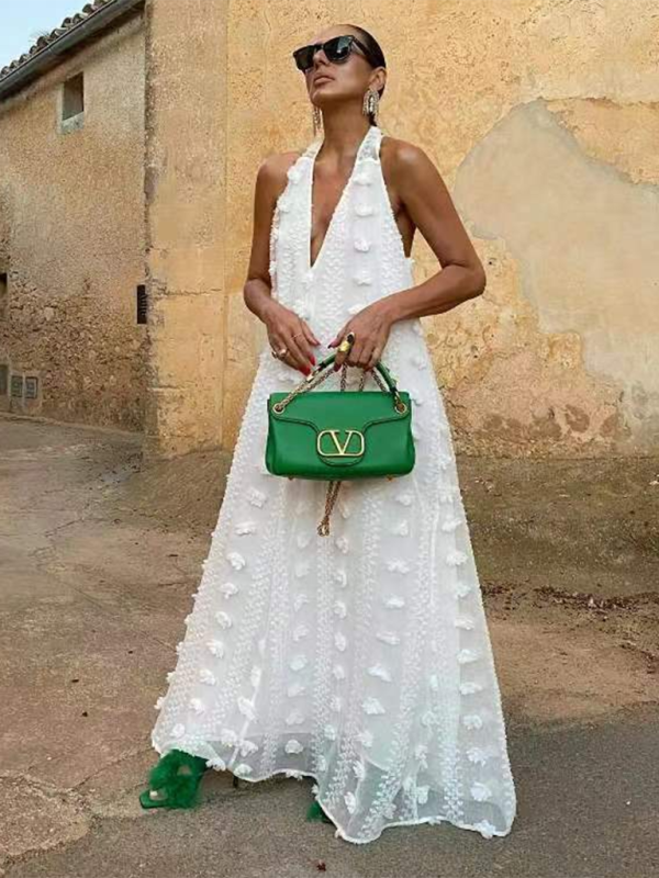 Robe Longue Femme Fleurie Maxi Tissu Léger 5