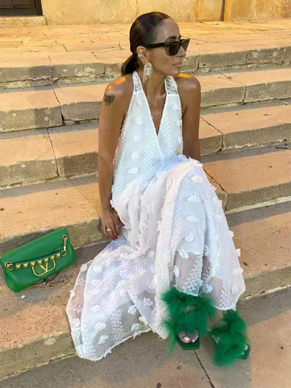 Robe Longue Femme Fleurie Maxi Tissu Léger 6