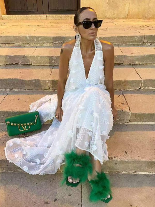 Robe Longue Femme Fleurie Maxi Tissu Léger 7