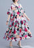 Robe Longue Femme Fleurie à Manches Mi-Longues pour Été 1