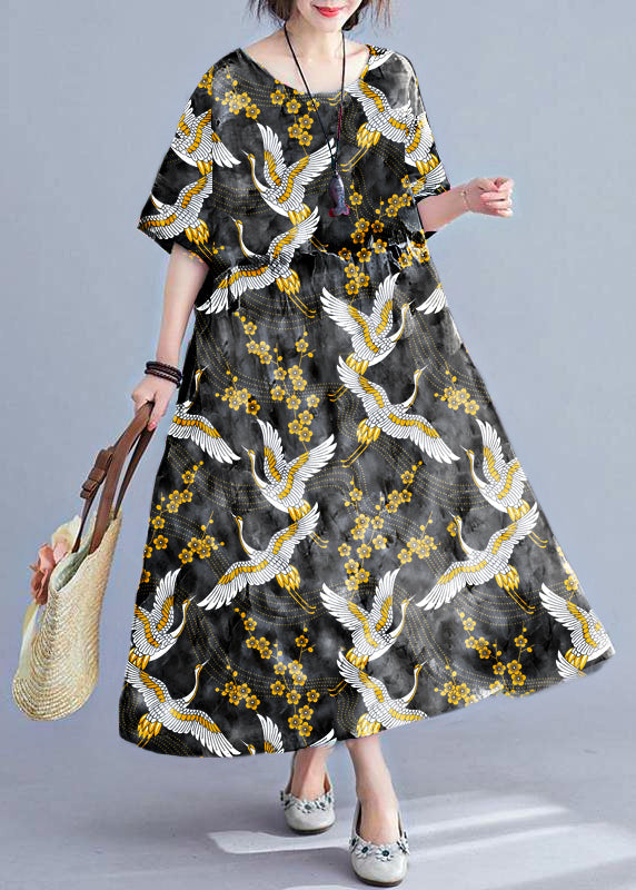 Robe Longue Femme Fleurie à Manches Mi-Longues pour Été 5