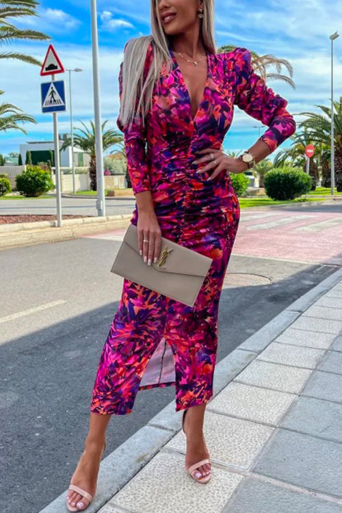 Robe Longue Femme Imprimée à Manches Longues pour Soirée 3