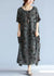 Robe Longue Femme Maxi en Lin à Manches Courtes pour l'Été 11