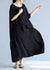 Robe Longue Femme Maxi en Lin à Manches Courtes pour l'Été 3