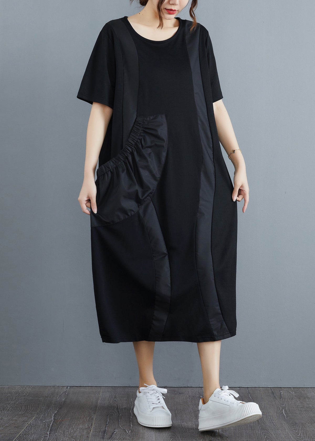 Robe Longue Femme Patchwork Chic 1