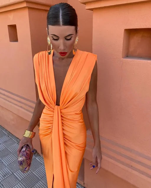 Robe Longue Femme Plissée Élégante pour Soirée ou Été 2