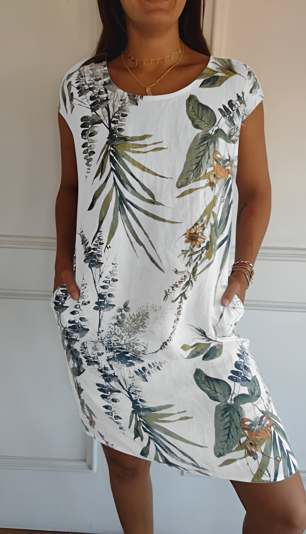 Robe Longue Femme Polyvalente Avec Encolure Ronde 0