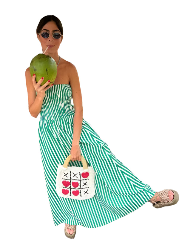 Robe Longue Femme Rayée Tube Polyester Été 0