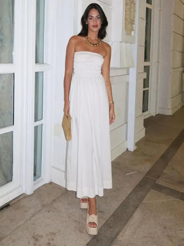 Robe Longue Femme Rayée Tube Polyester Été 7