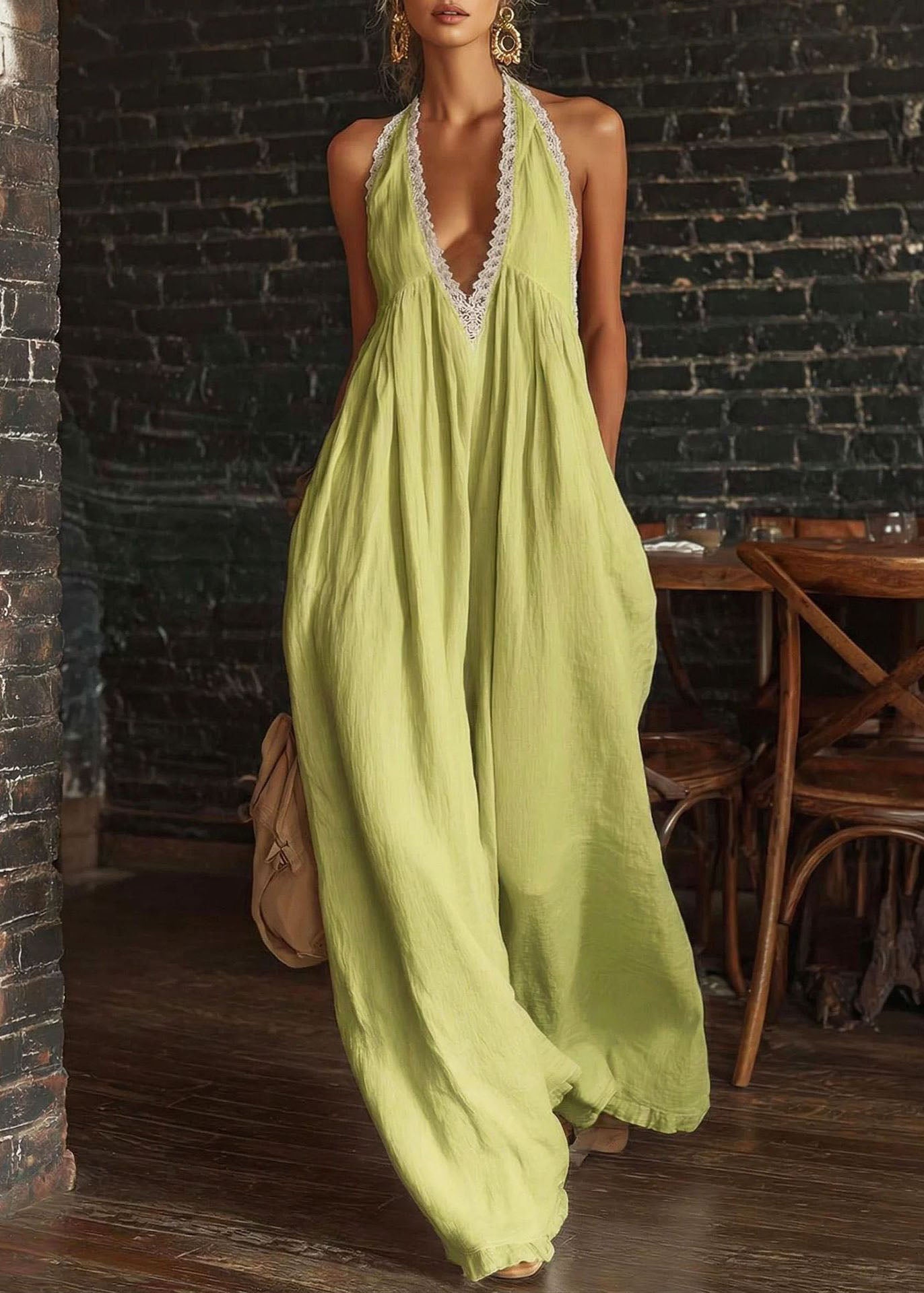 Robe Longue Femme Style Drapé 0