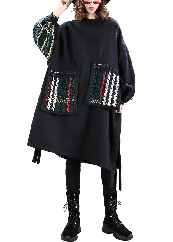 Robe Longue Femme Surdimensionnée Patchwork Moderne 0