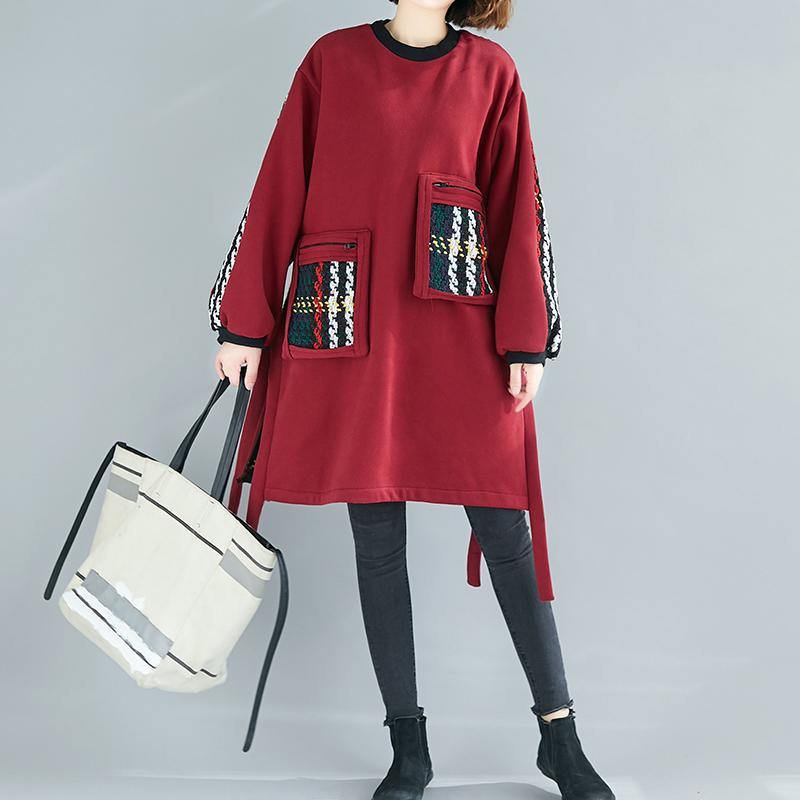 Robe Longue Femme Surdimensionnée Patchwork Moderne 1