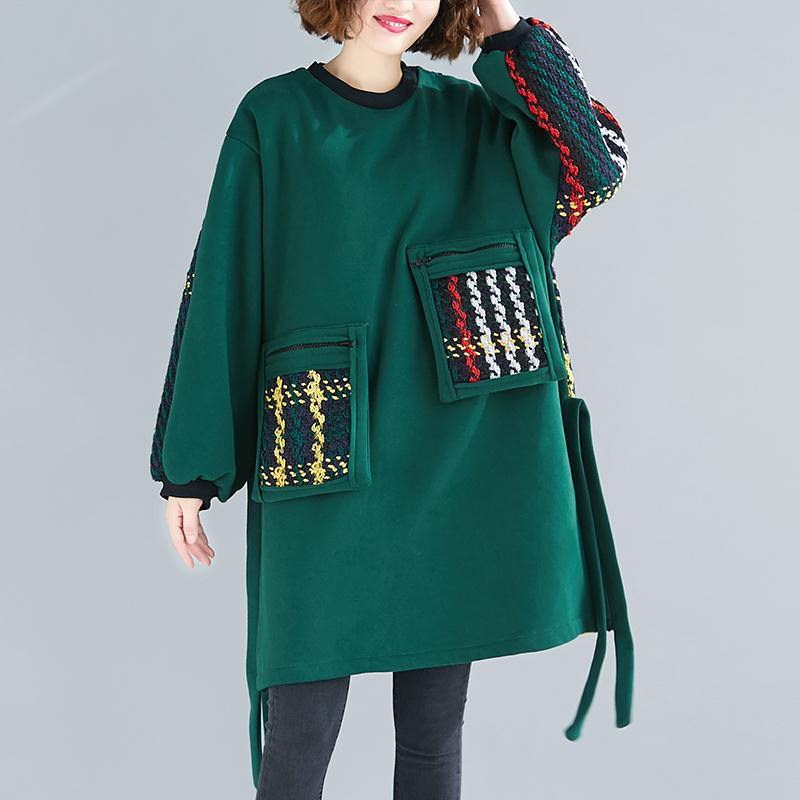 Robe Longue Femme Surdimensionnée Patchwork Moderne 2