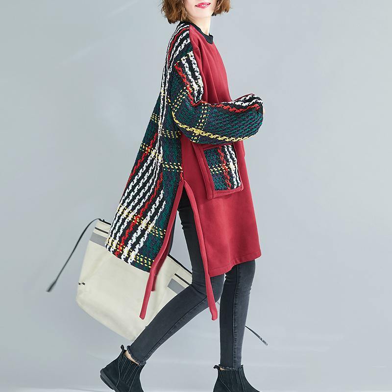 Robe Longue Femme Surdimensionnée Patchwork Moderne 7