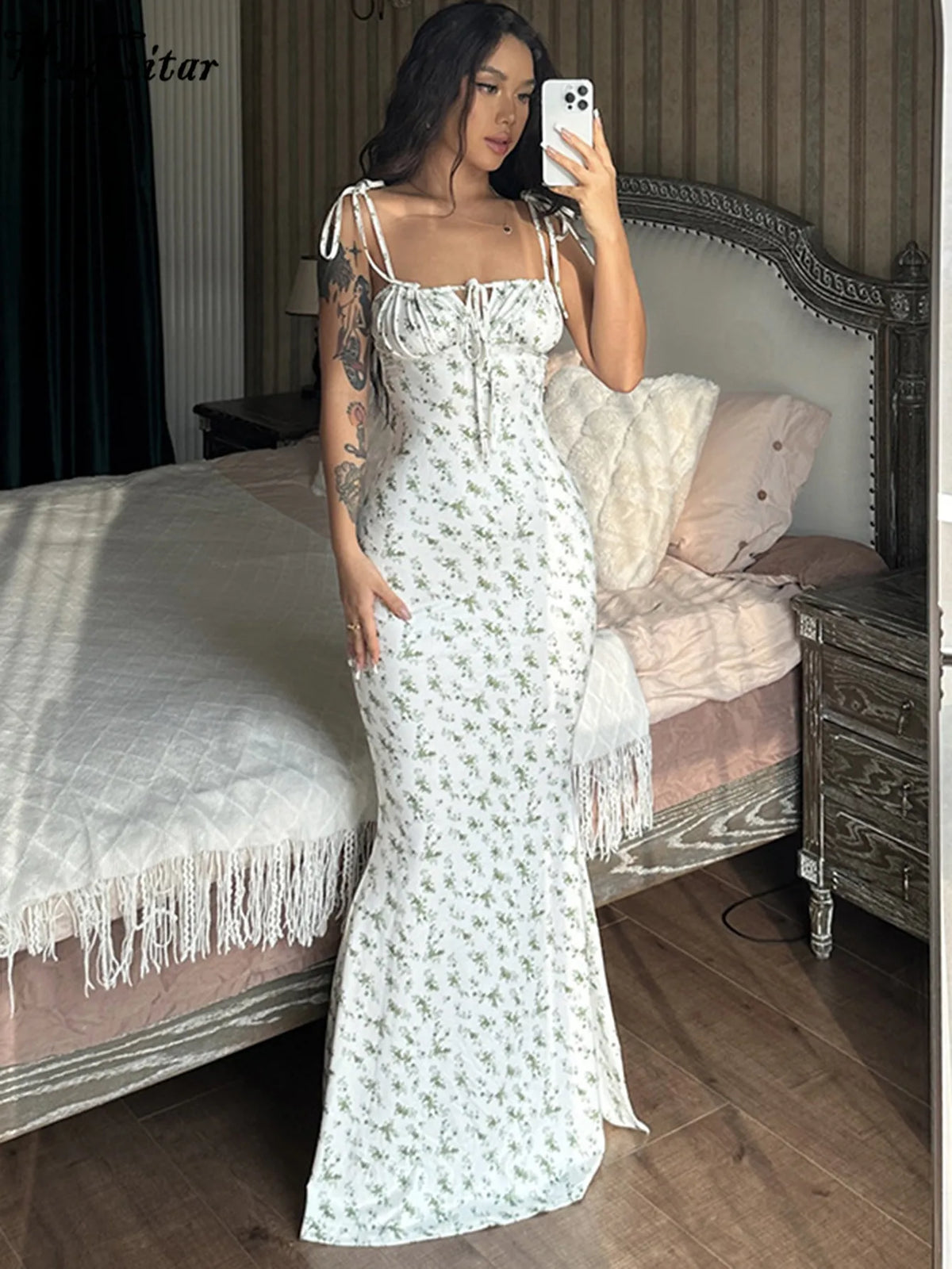Robe Longue Femme à Fleurs Décontractée 4