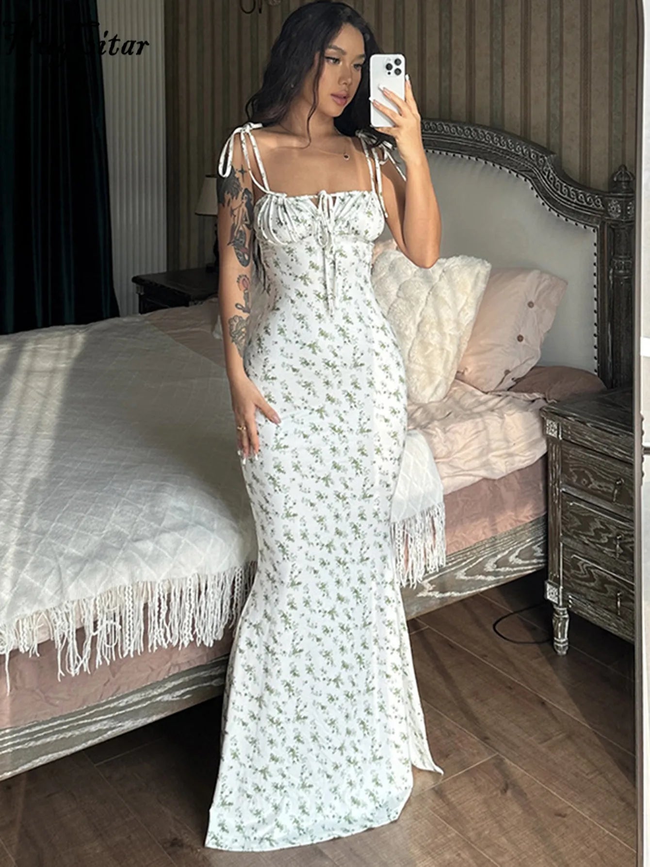 Robe Longue Femme à Fleurs Décontractée 4