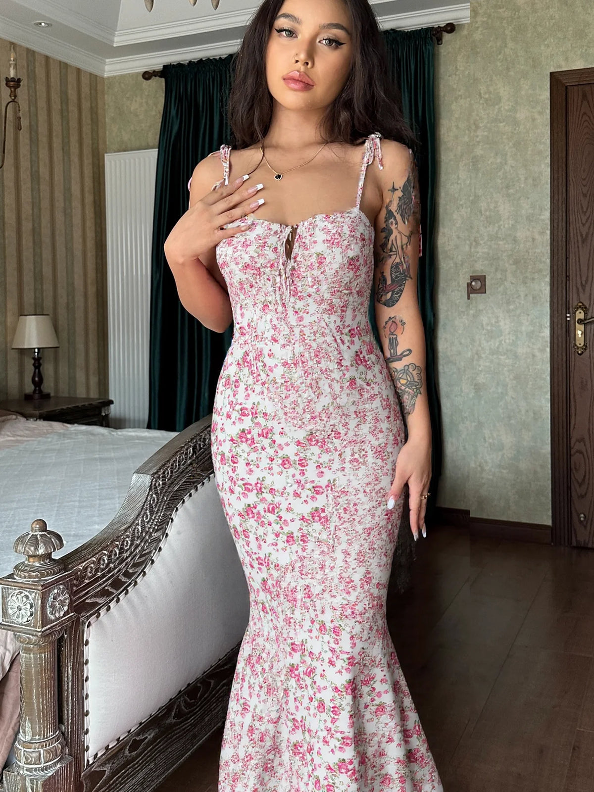 Robe Longue Femme à Fleurs Décontractée 8