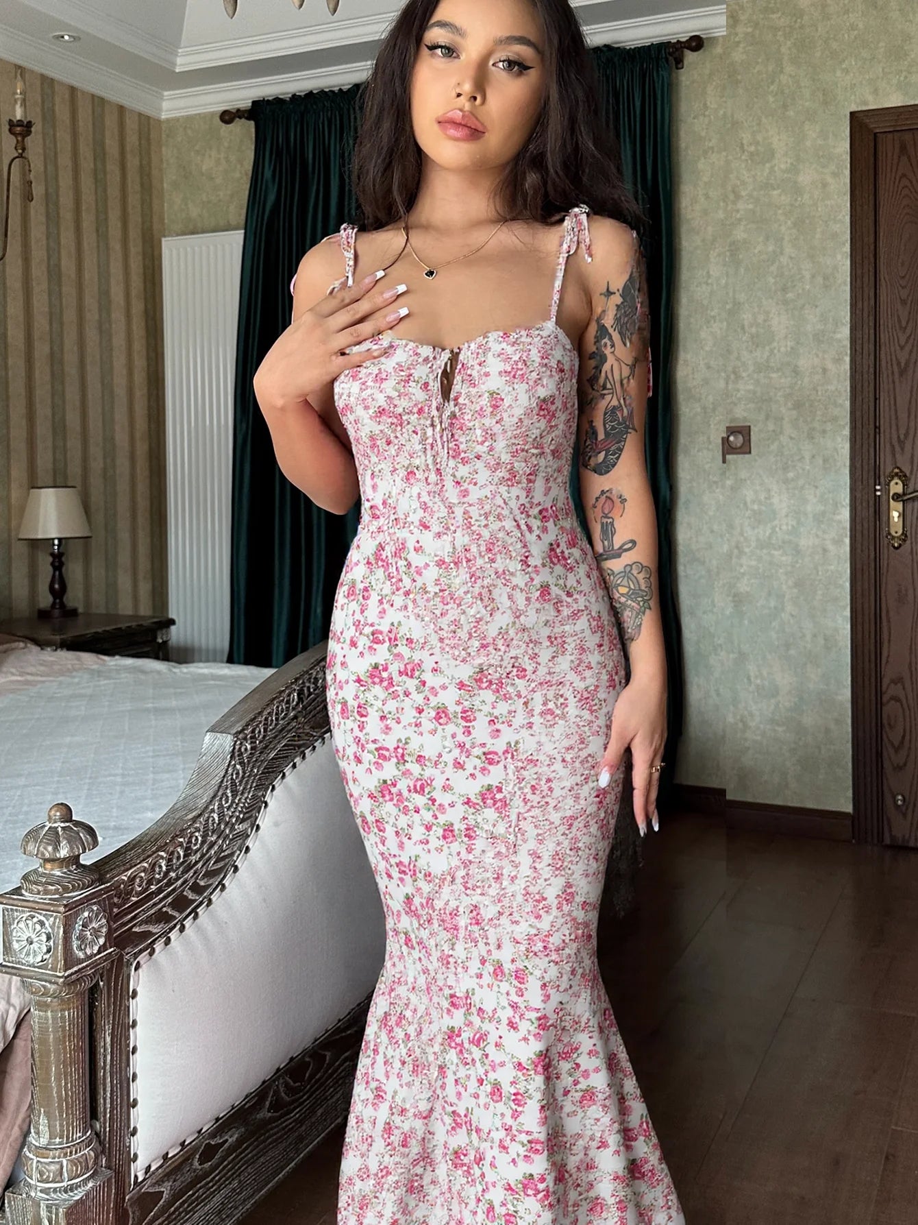 Robe Longue Femme à Fleurs Décontractée 8