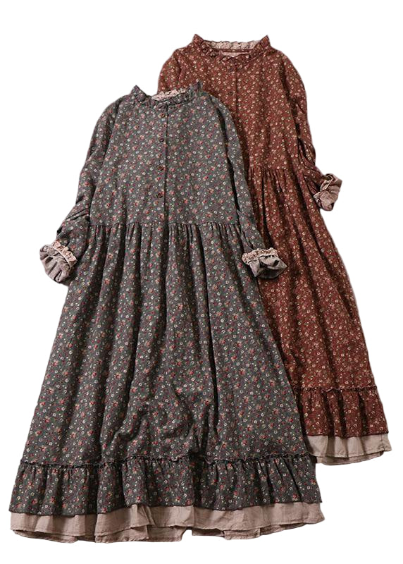 Robe Longue Femme à Manches Longues en Patchwork Chic pour Automne 0