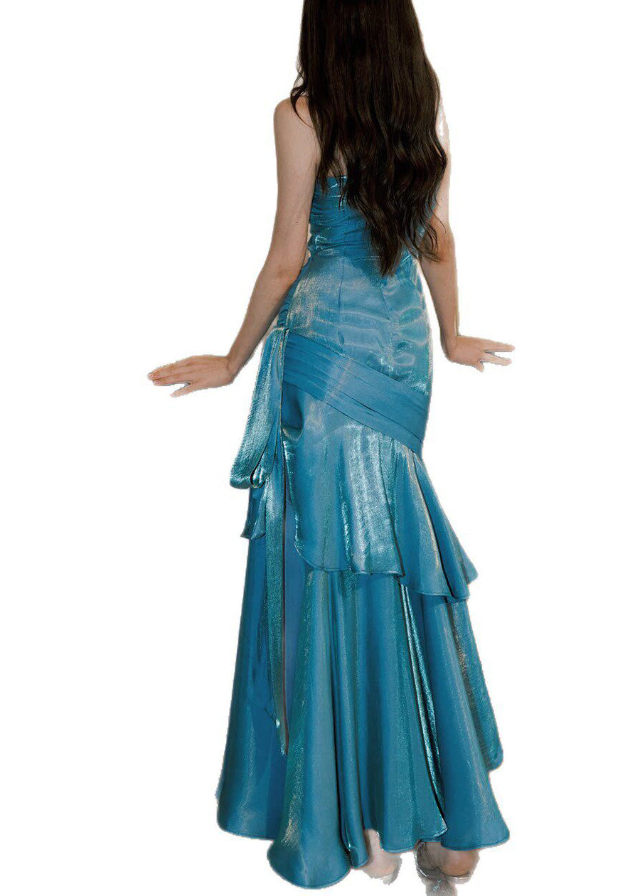 Robe Longue Femme à Volants et Bretelles Spaghetti 4