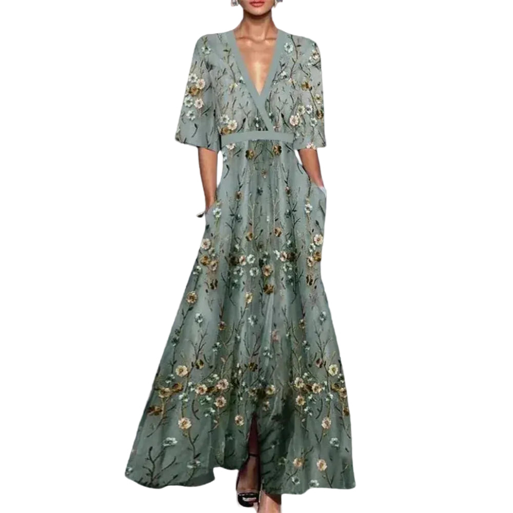 Robe Longue Fleurie pour Femmes Chic 0