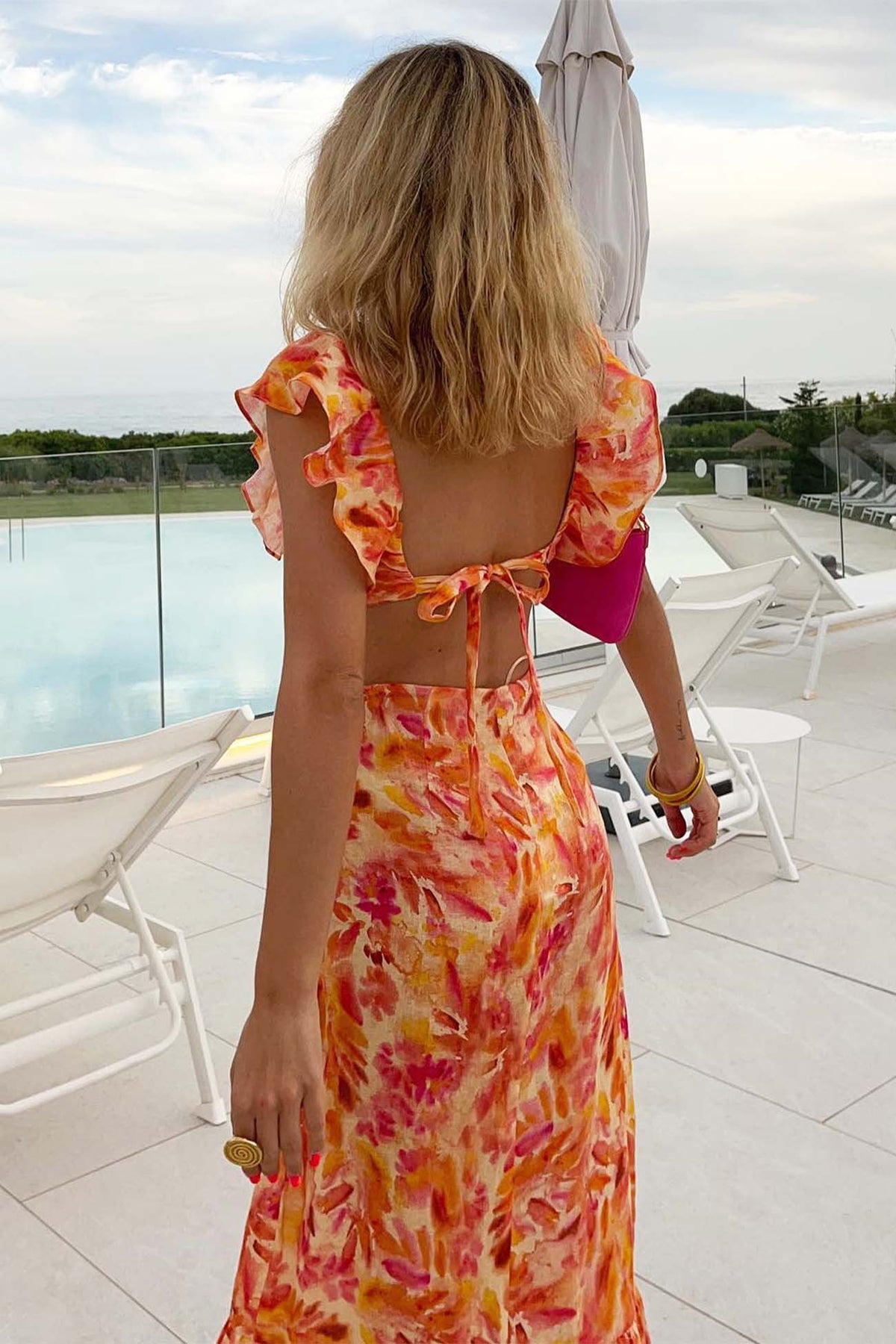 Robe Longue Florale à Volants pour Femmes 2