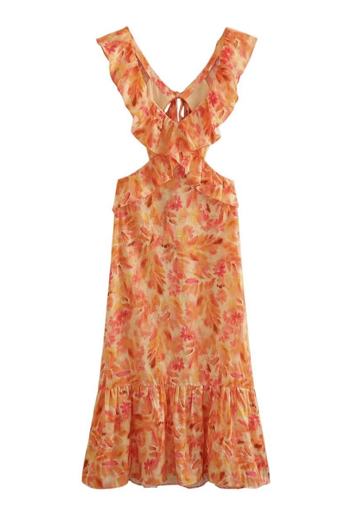 Robe Longue Florale à Volants pour Femmes 7