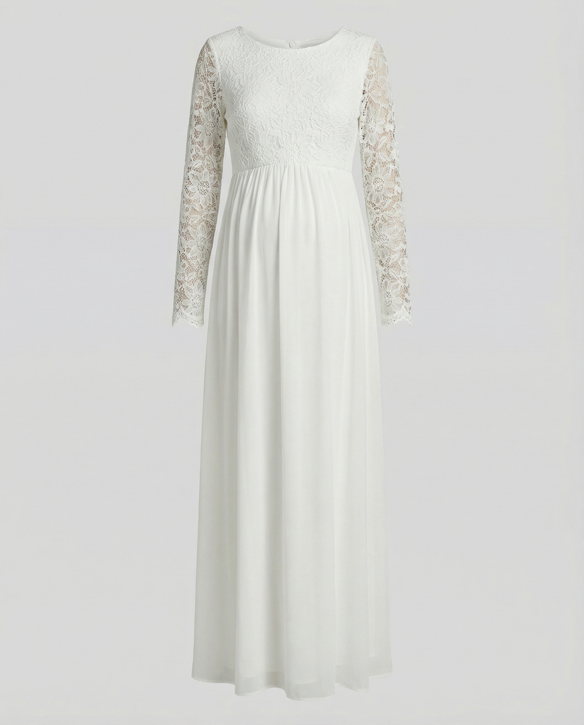 Robe Longue Maternité Élégante à Manches Longues pour Femme Enceinte 4